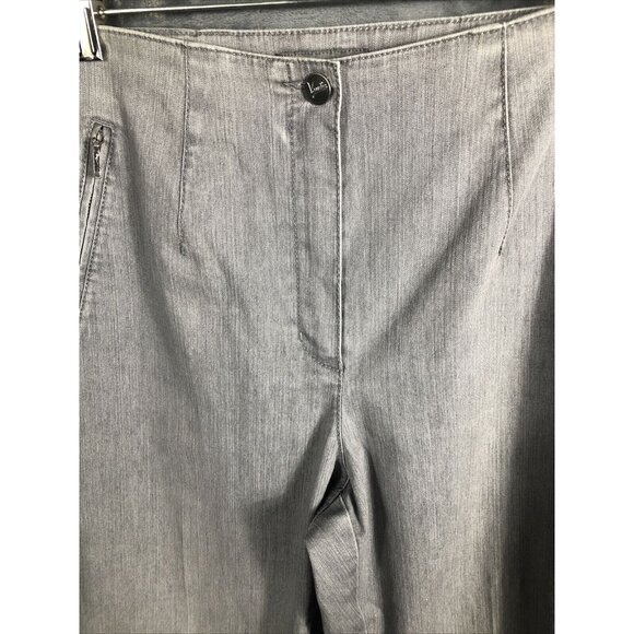 Jacky Vanilia Becky Woman's Gray Denim Trouser Pants Size 14 With Zip - Picture 13 of 16